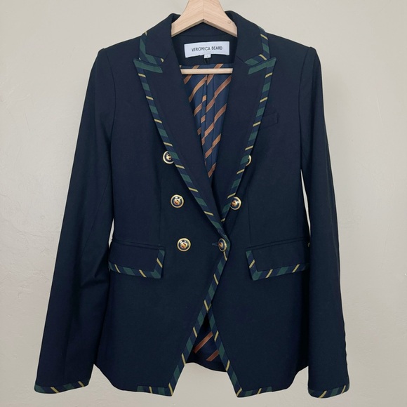 Veronica Beard Jackets & Blazers - Veronica Beard Miller Striped Piping Dickey Jacket